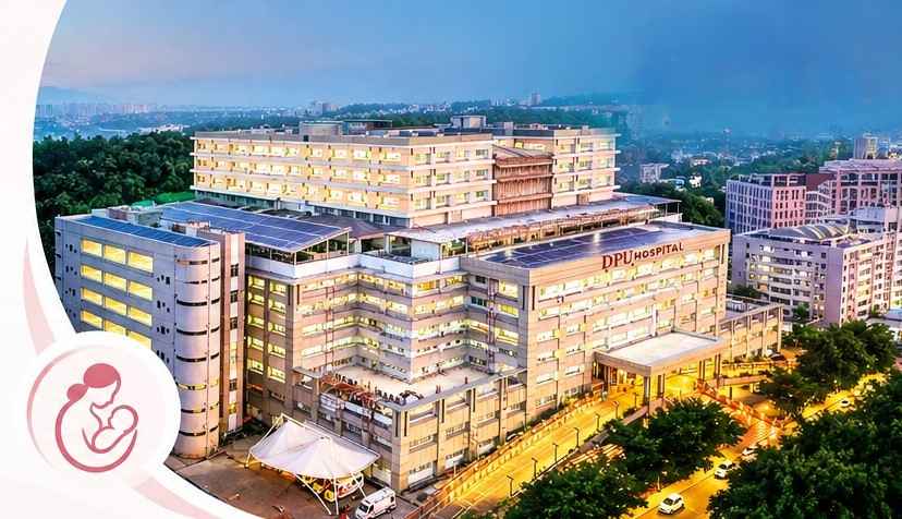DPU Hospital building at dusk